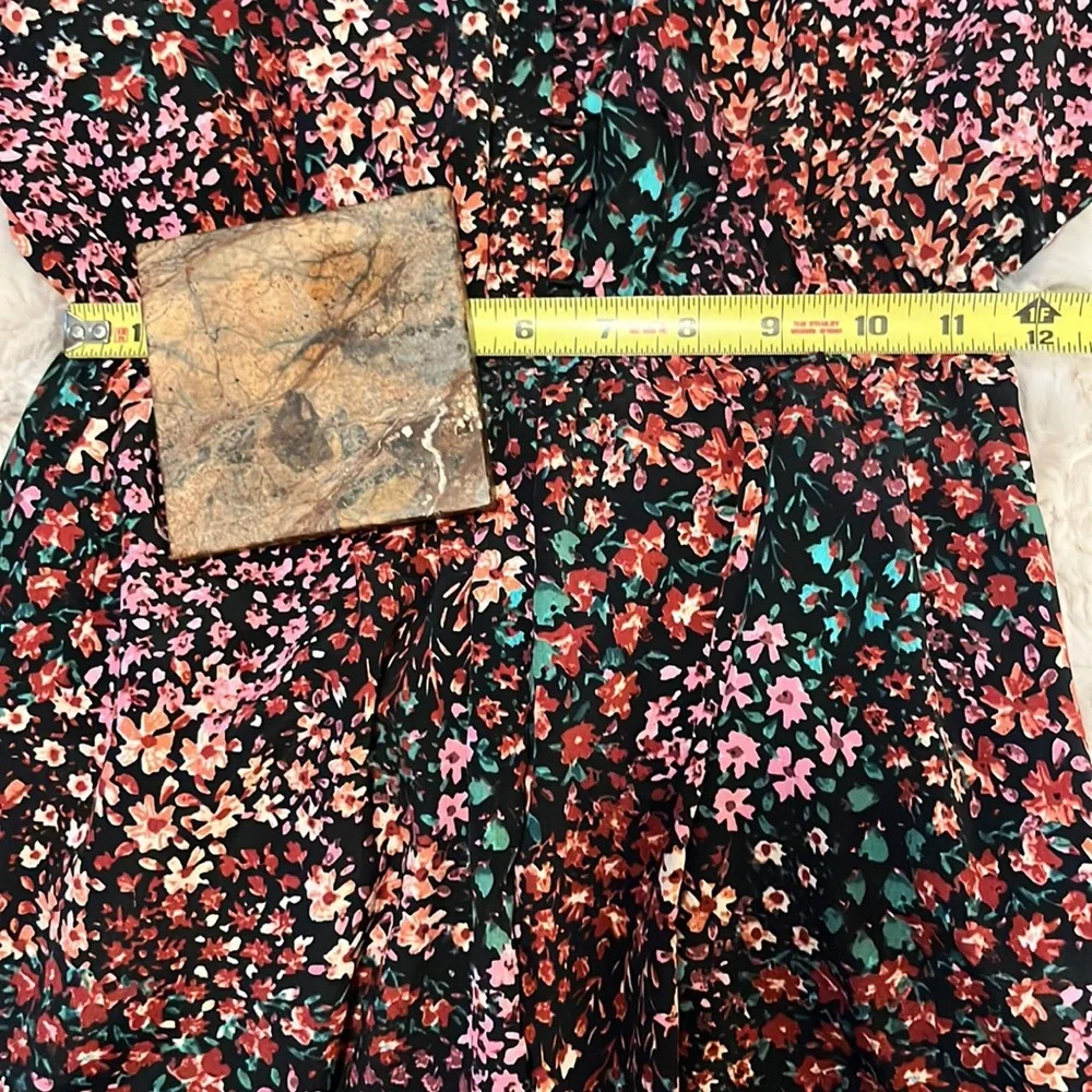 Zara Woman’s Balloon Sleeve V Neck Flowy Full Length Floral Print Jumpsuit XS